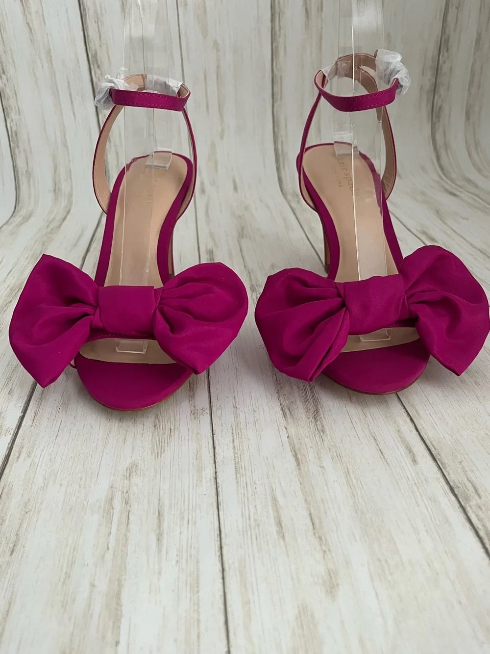 Kate Spade Gloria Bow Ankle-Strap Heels in Magenta Crush - Picture 5 of 11